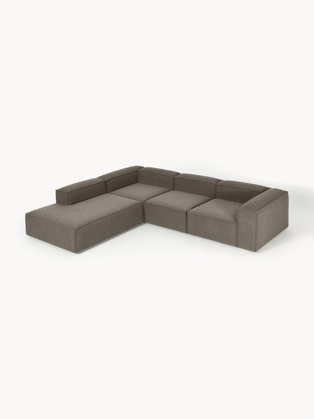 Lennon Modular XL Corner Sofa (4-seater) in Bouclé — Dark Grey