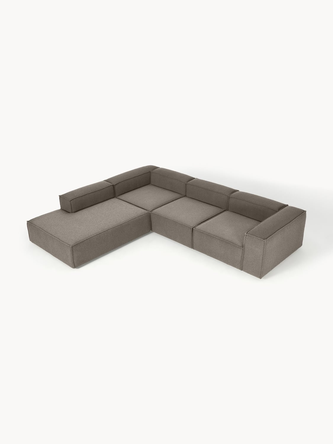Lennon Modular XL Corner Sofa (4-seater) in Bouclé — Dark Grey