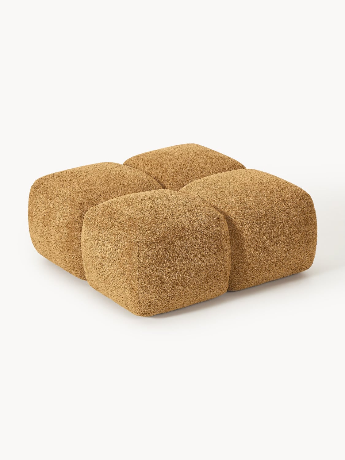 Tayla Sofa Ottoman in Teddy Bouclé — Camel