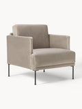 Fluente Velvet-Armchair — Warm Grey