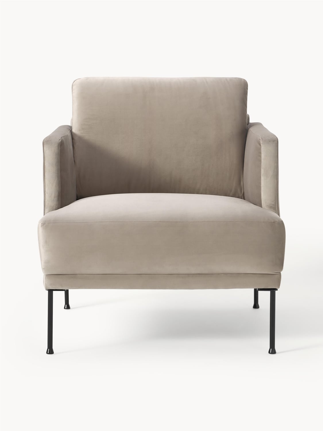 Fluente Velvet-Armchair — Warm Grey