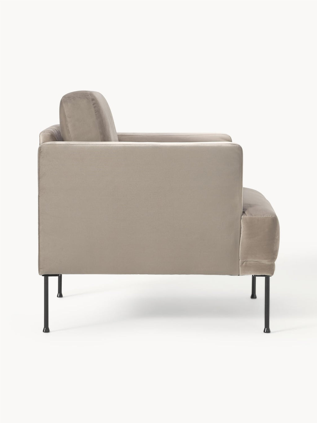 Fluente Velvet-Armchair — Warm Grey