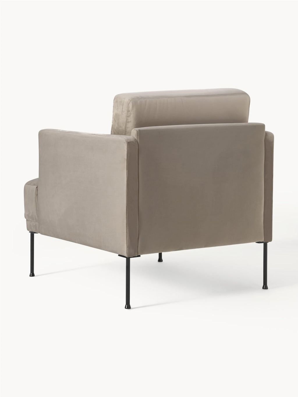 Fluente Velvet-Armchair — Warm Grey