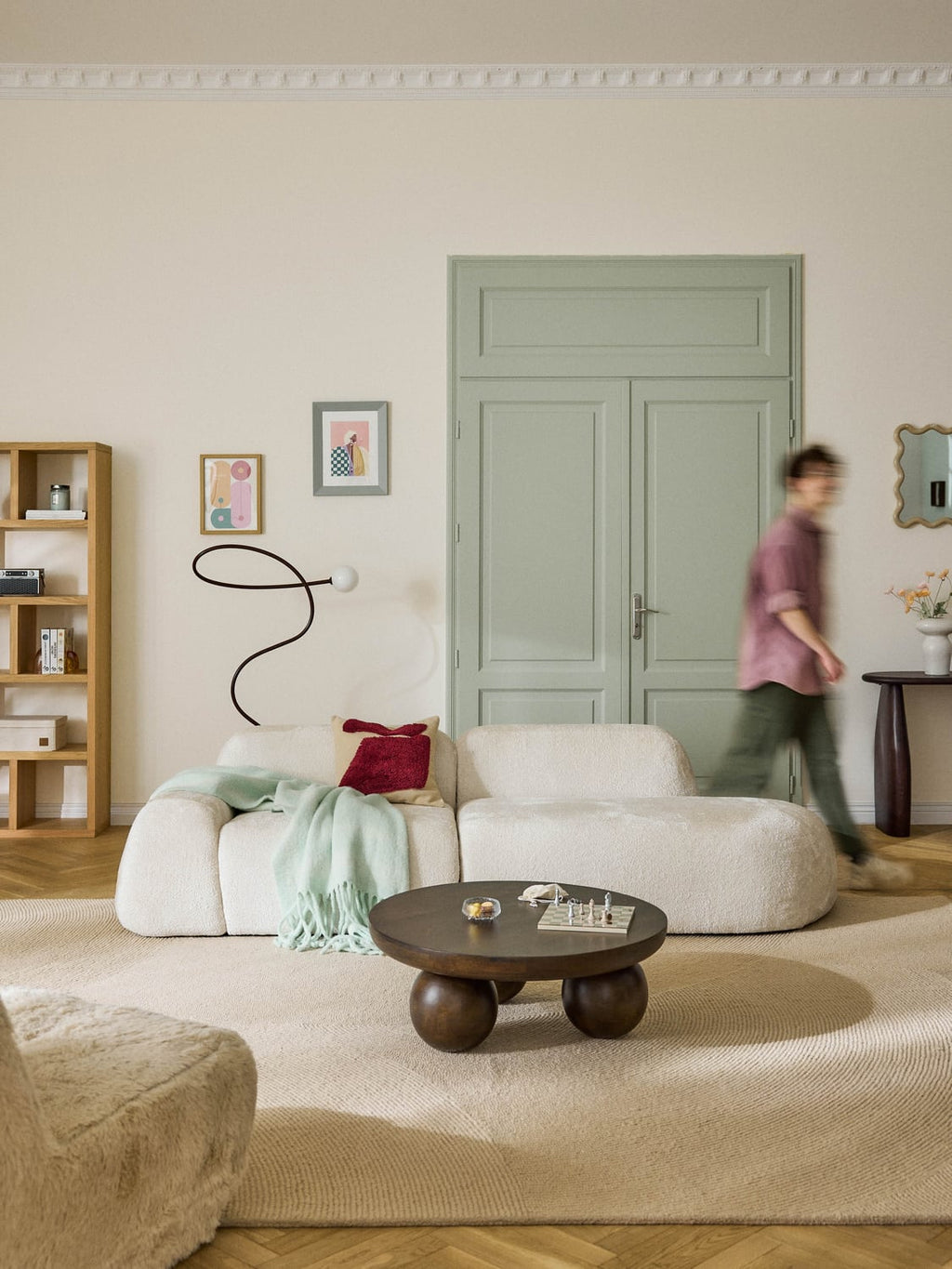 Wolke Teddy Bouclé-Chaise — Ivory