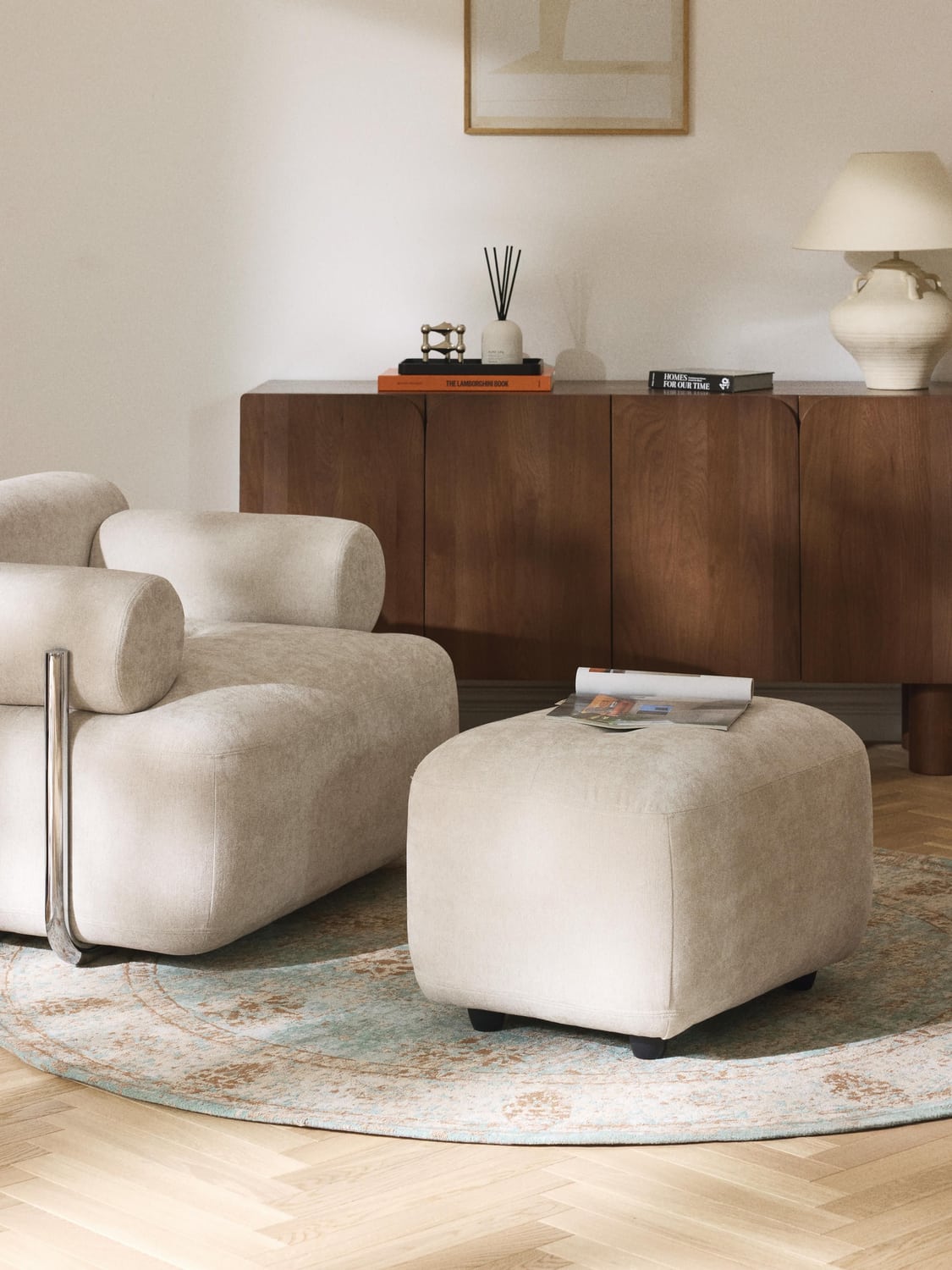Stella Sofa Ottoman — Oatmeal