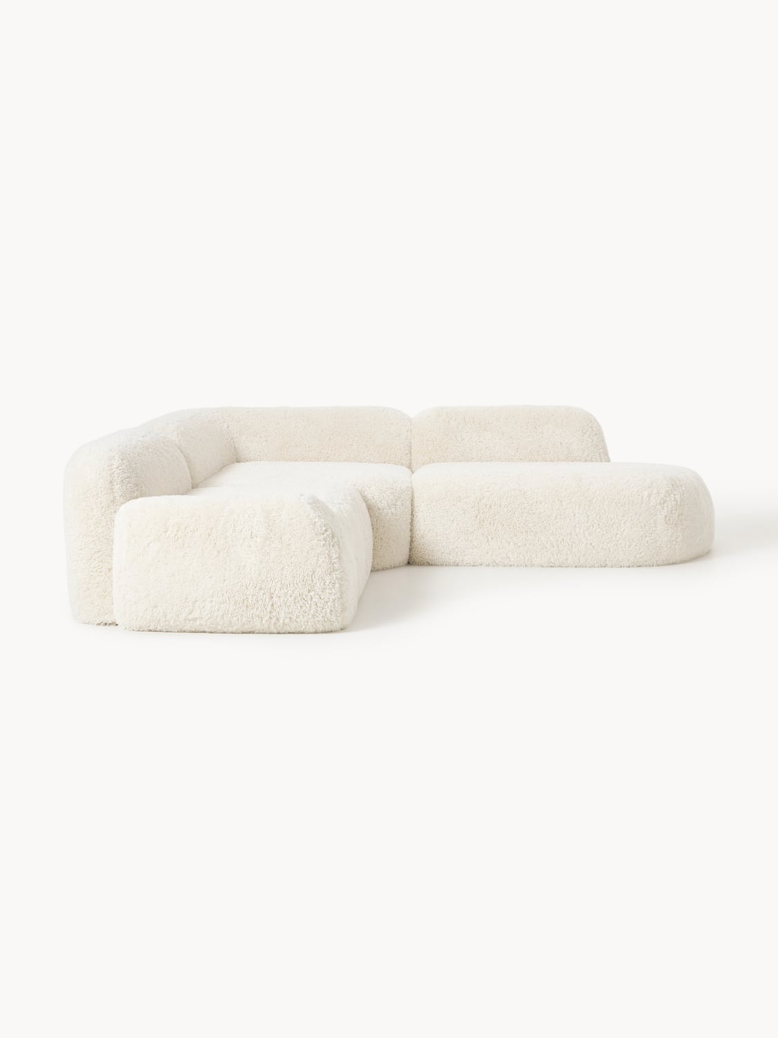 Wolke Modular Teddy-Corner Sofa (4-seater) with Chaise Longue — Off-White