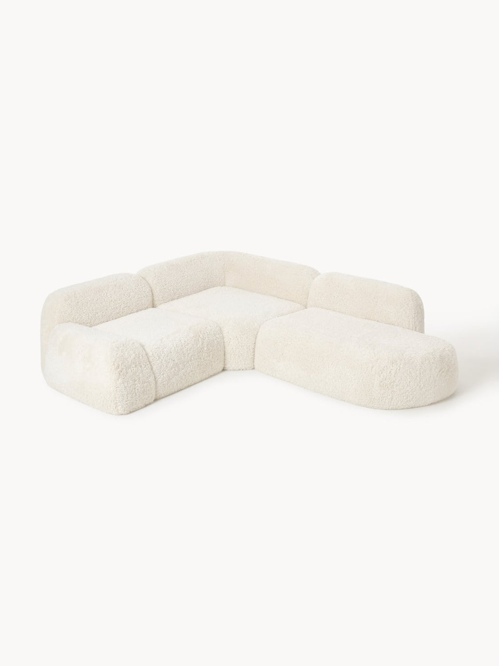 Wolke Modular Teddy-Corner Sofa (4-seater) with Chaise Longue — Off-White