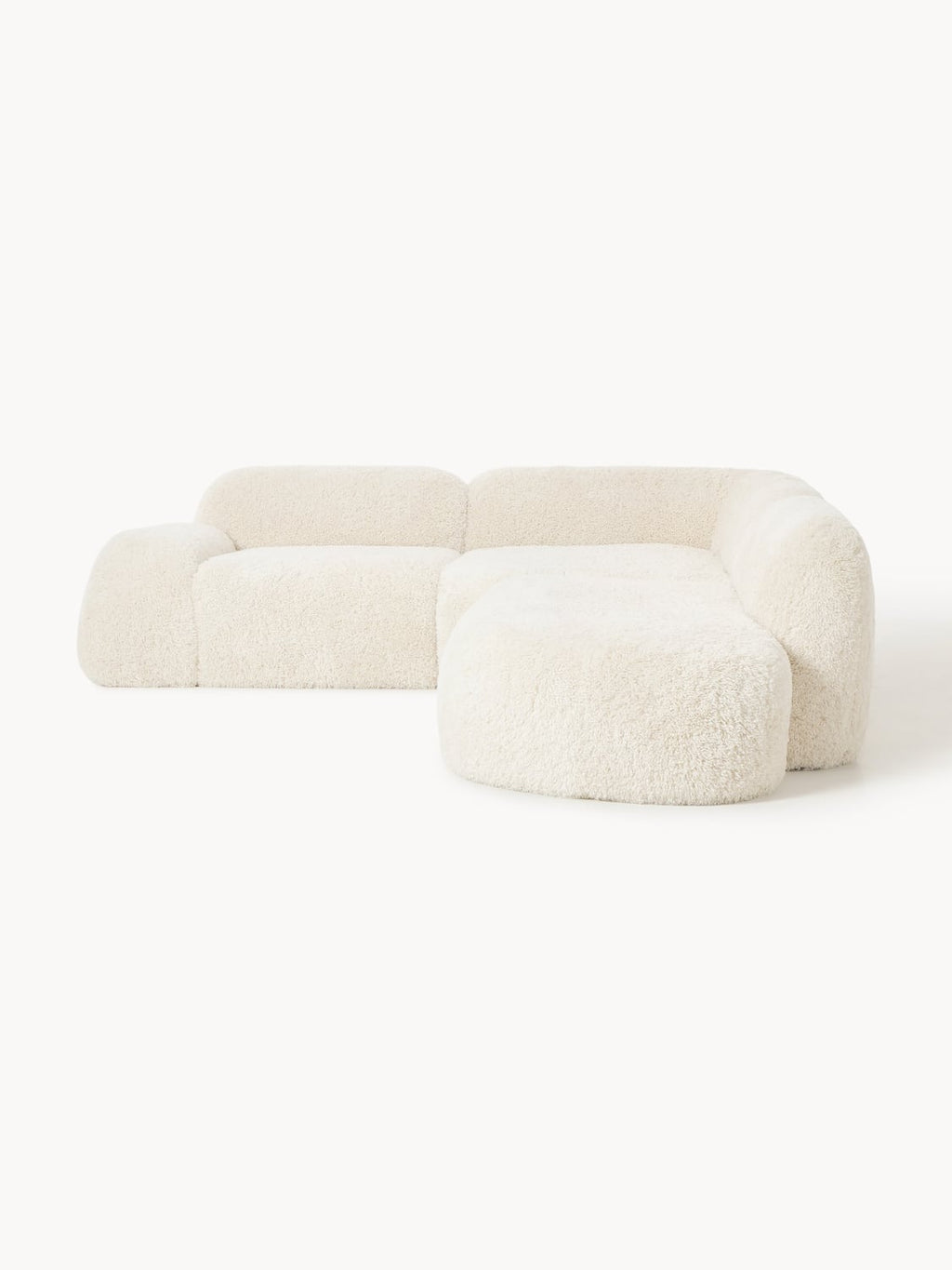 Wolke Modular Teddy-Corner Sofa (4-seater) with Chaise Longue — Off-White