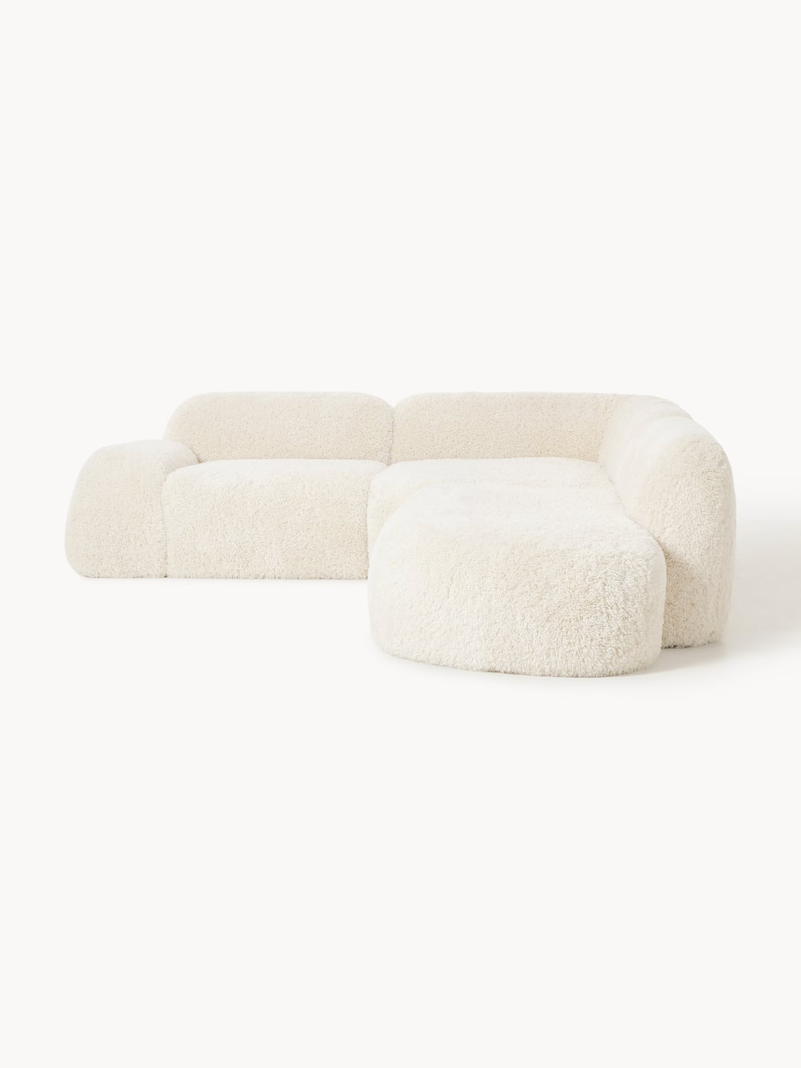 Wolke Modular Teddy-Corner Sofa (4-seater) with Chaise Longue — Off-White