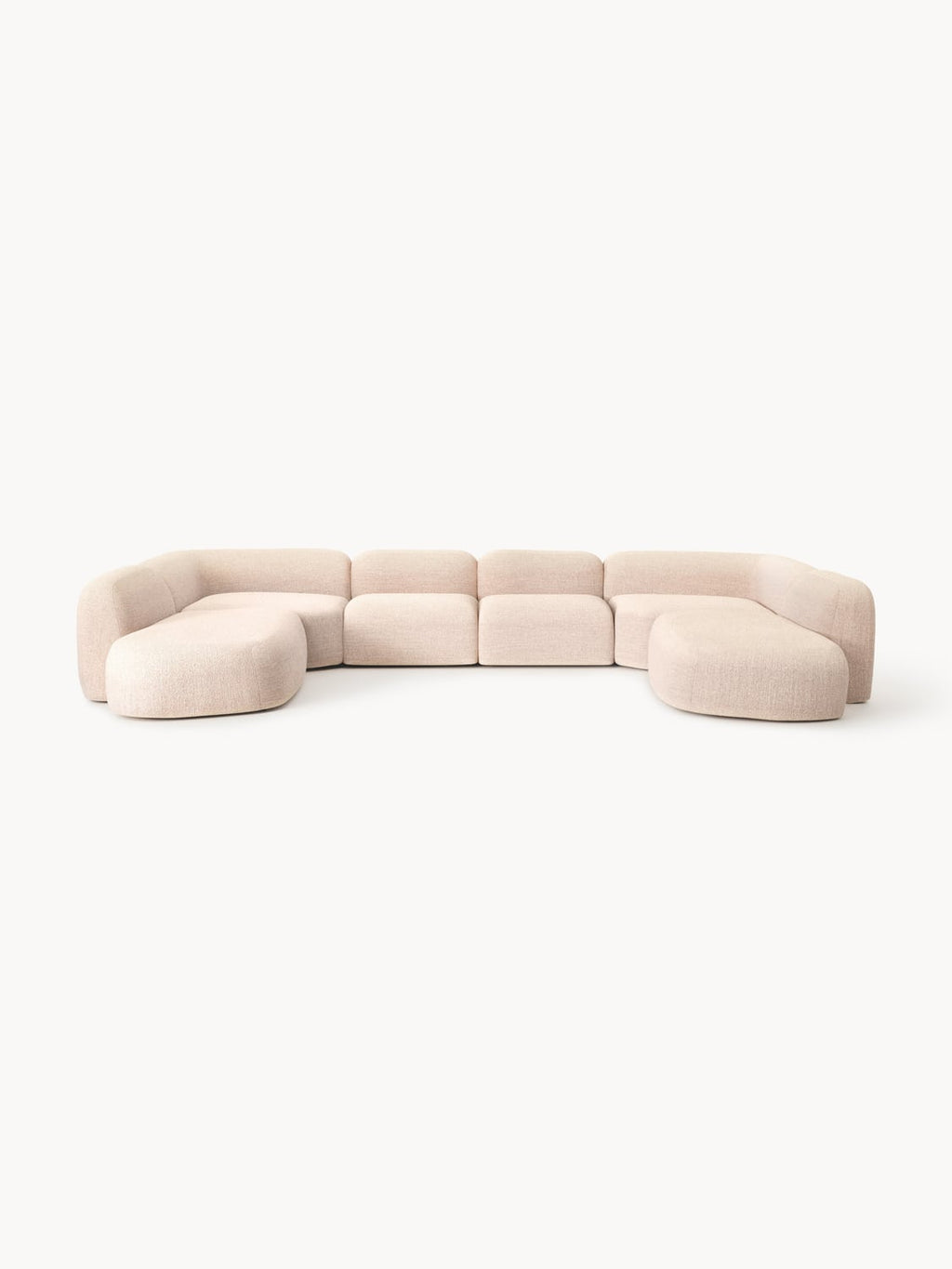 Wolke Modular Bouclé XL Sofa — Rose