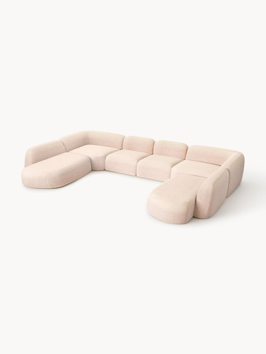 Wolke Modular Bouclé XL Sofa — Rose