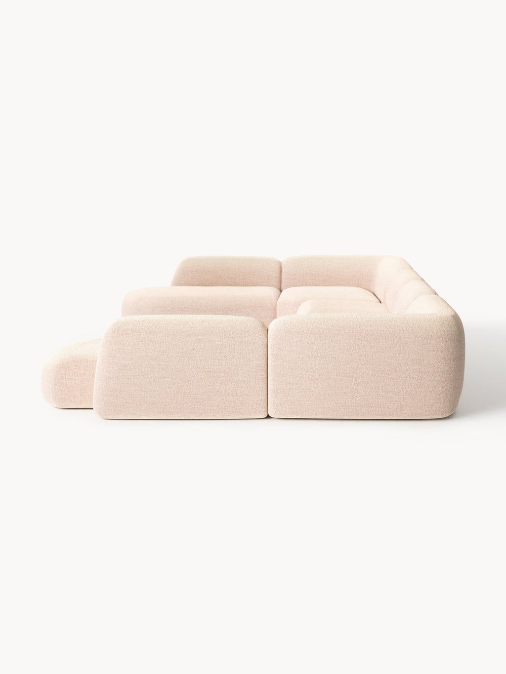 Wolke Modular Bouclé XL Sofa — Rose