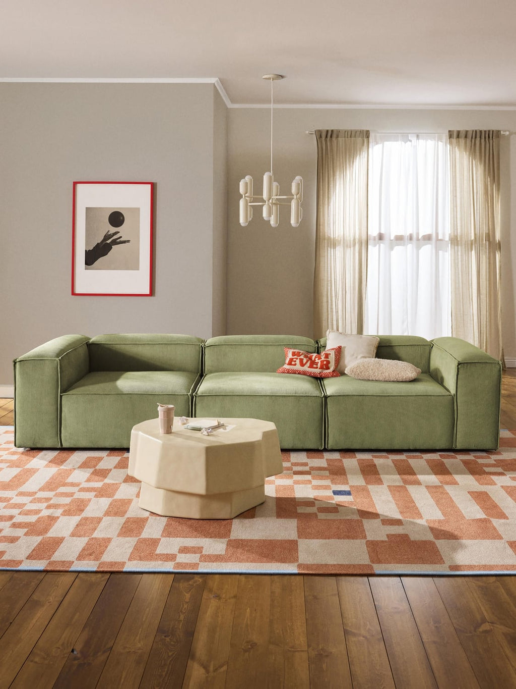 Lennon Modular Sofa (4-seater) in Corduroy — Mushroom