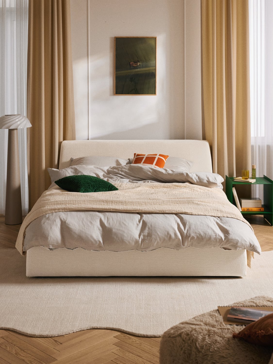 Cloud Upholstered Bed — Off-White