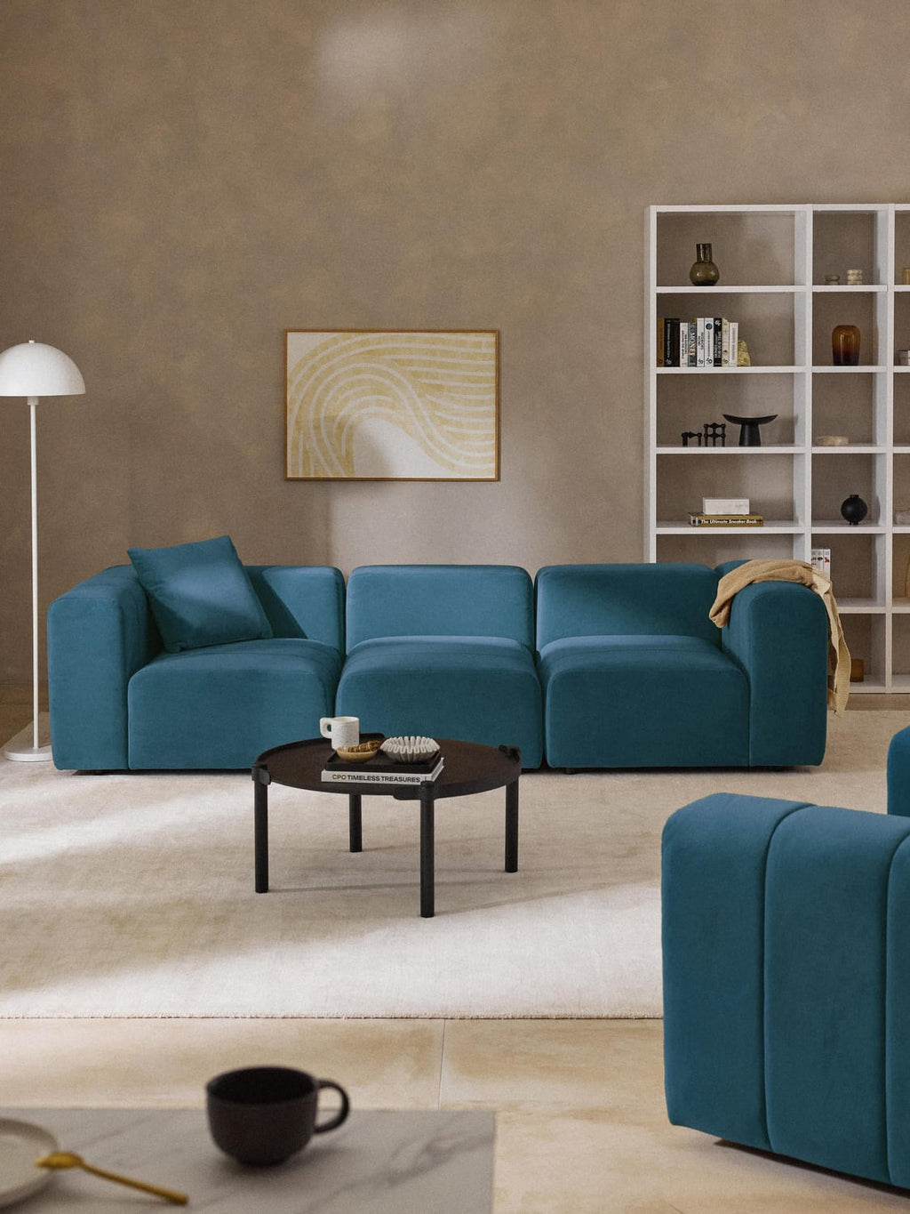 Lena Modular Velvet-Sofa (4-seater) — Teal