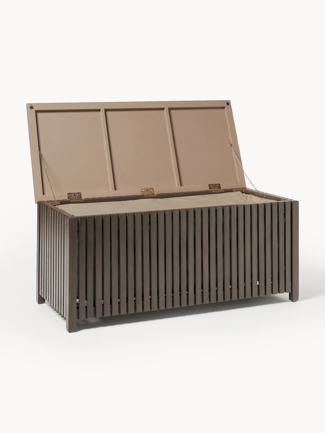 Arkin Garden Storage Box in Acacia with Insert, B 129 cm — Chocolate
