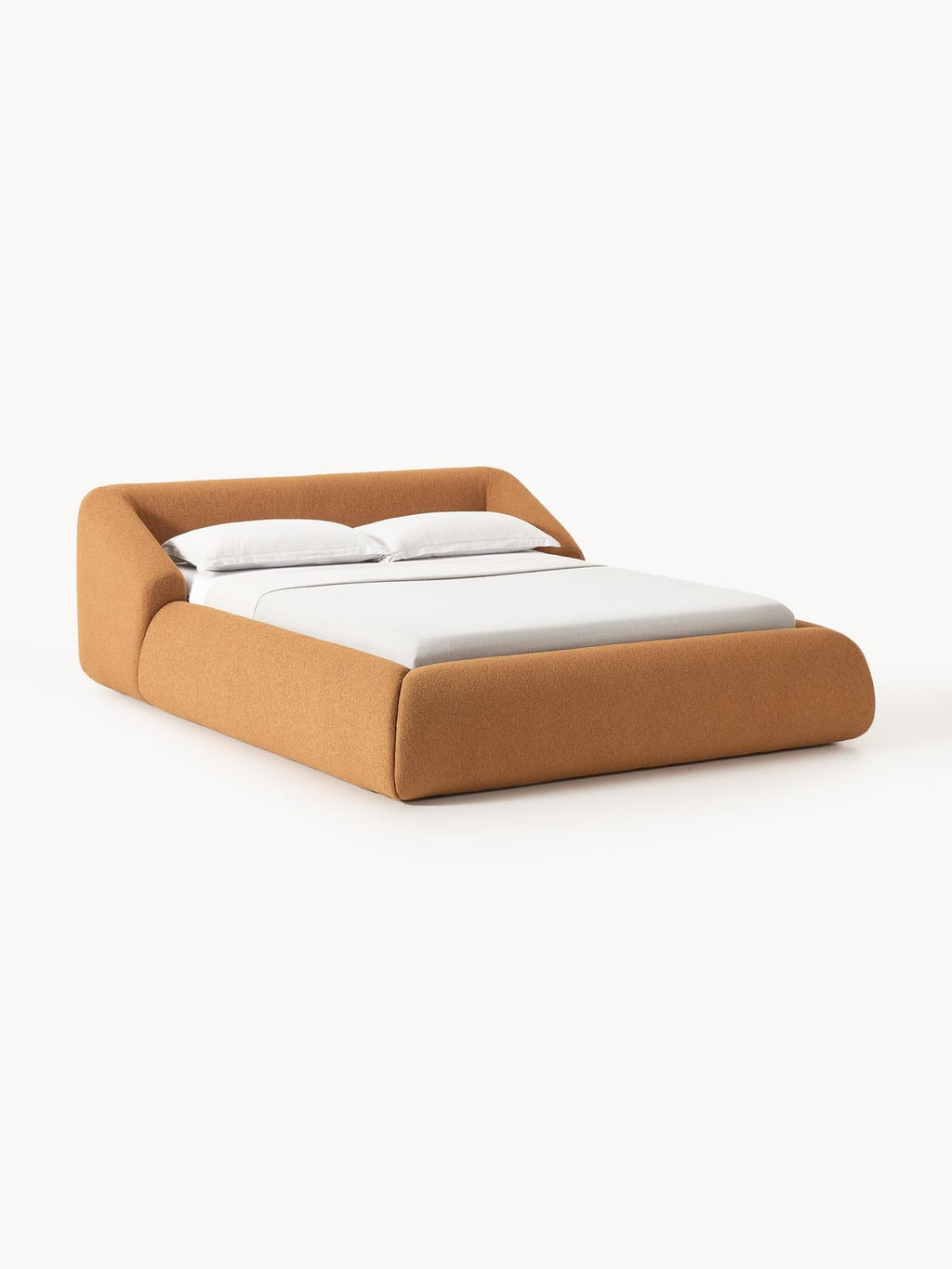 Sofia Bouclé Upholstered Bed — Warm Grey