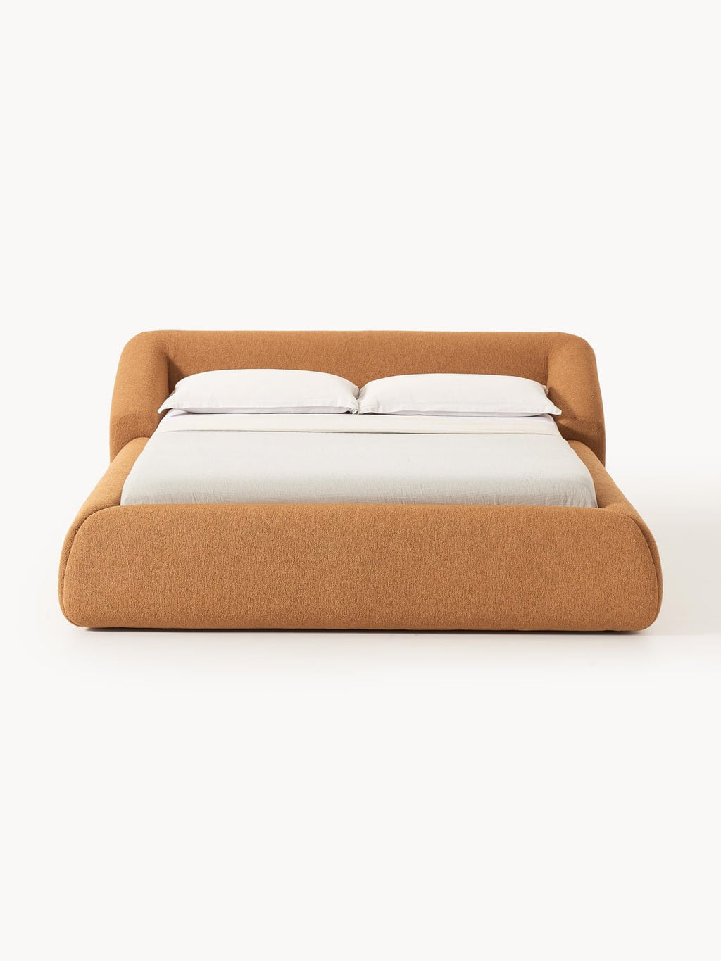 Sofia Bouclé Upholstered Bed — Warm Grey