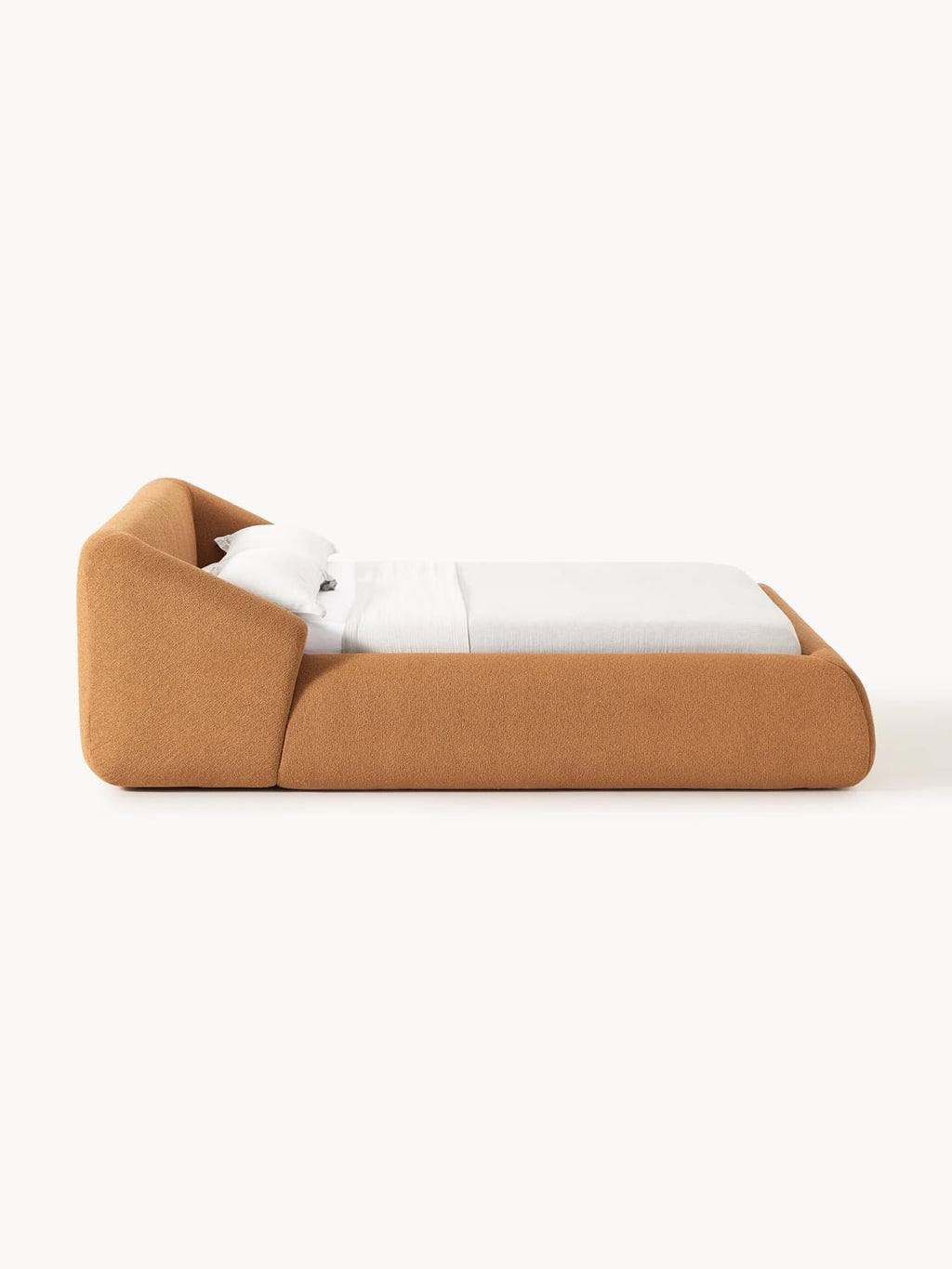 Sofia Bouclé Upholstered Bed — Warm Grey