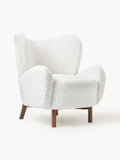 Kalia Teddy Wingback Chair — Ivory