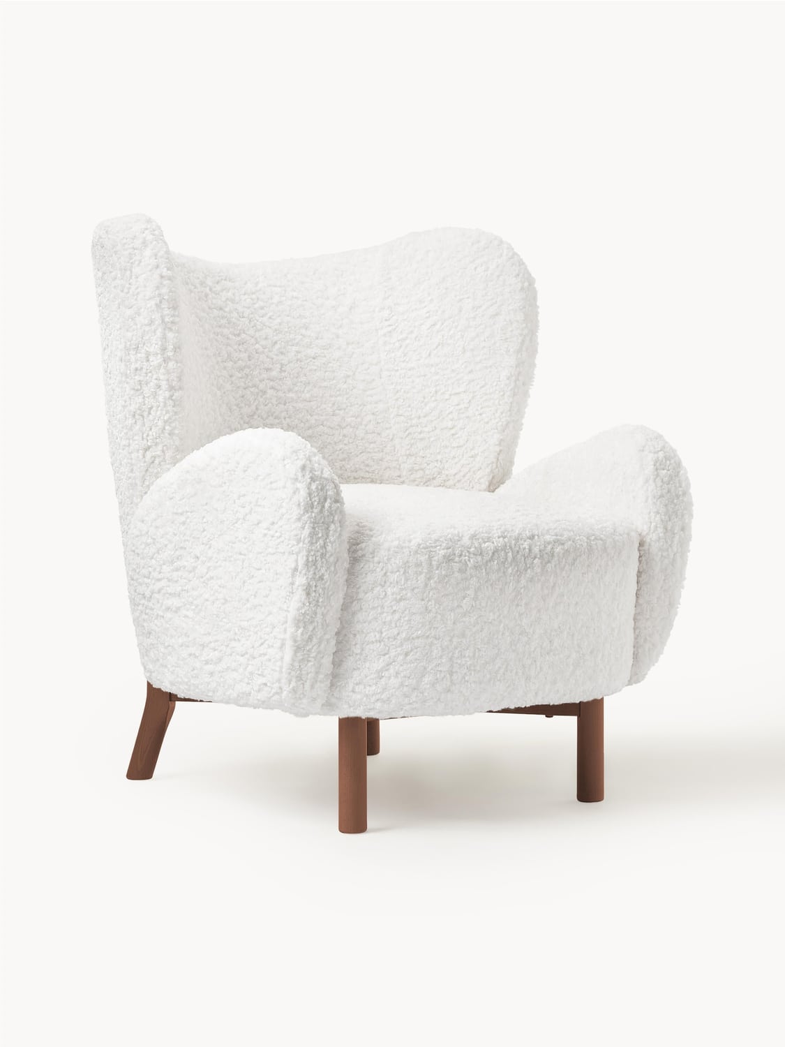 Kalia Teddy Wingback Chair — Ivory
