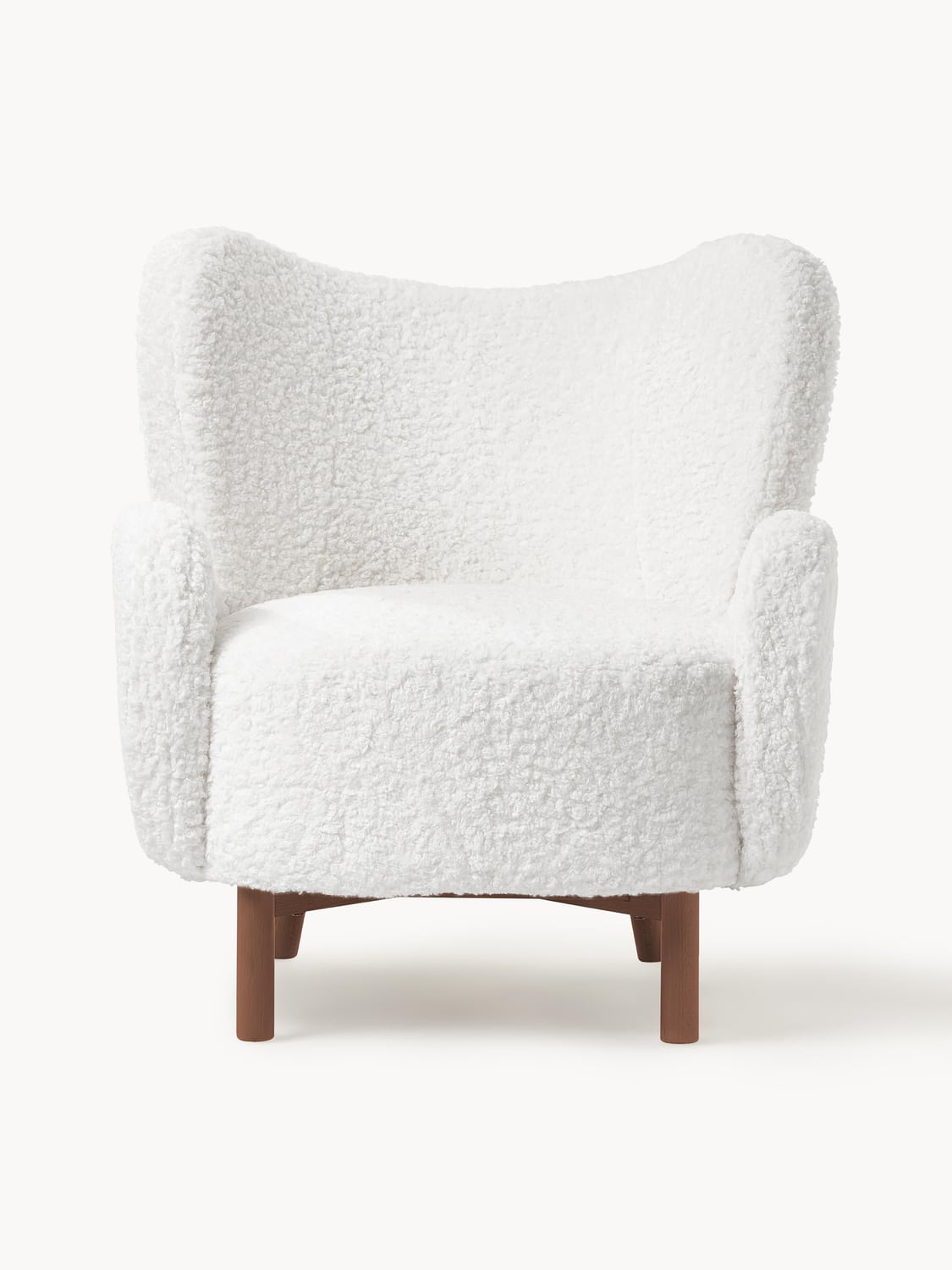 Kalia Teddy Wingback Chair — Ivory