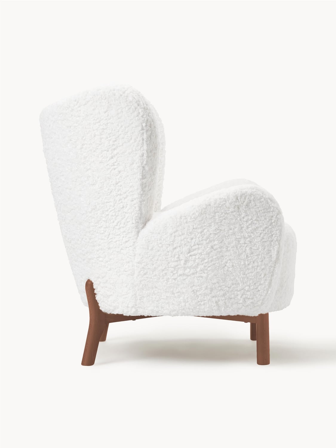 Kalia Teddy Wingback Chair — Ivory