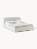 Cloud Upholstered Bed with Storage — Pearl Grey
