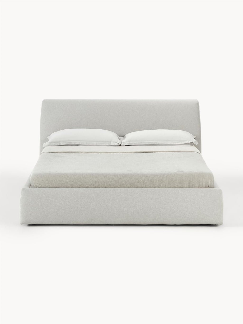 Cloud Upholstered Bed with Storage — Pearl Grey