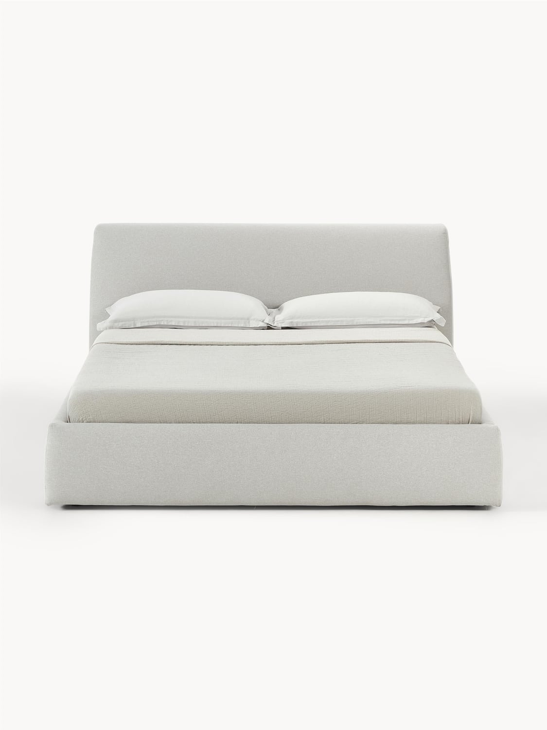 Cloud Upholstered Bed with Storage — Pearl Grey