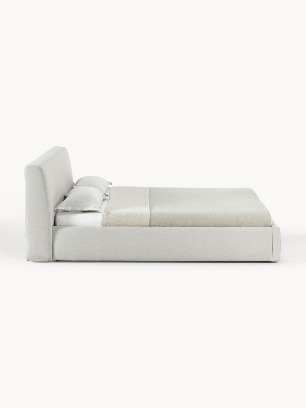 Cloud Upholstered Bed with Storage — Pearl Grey