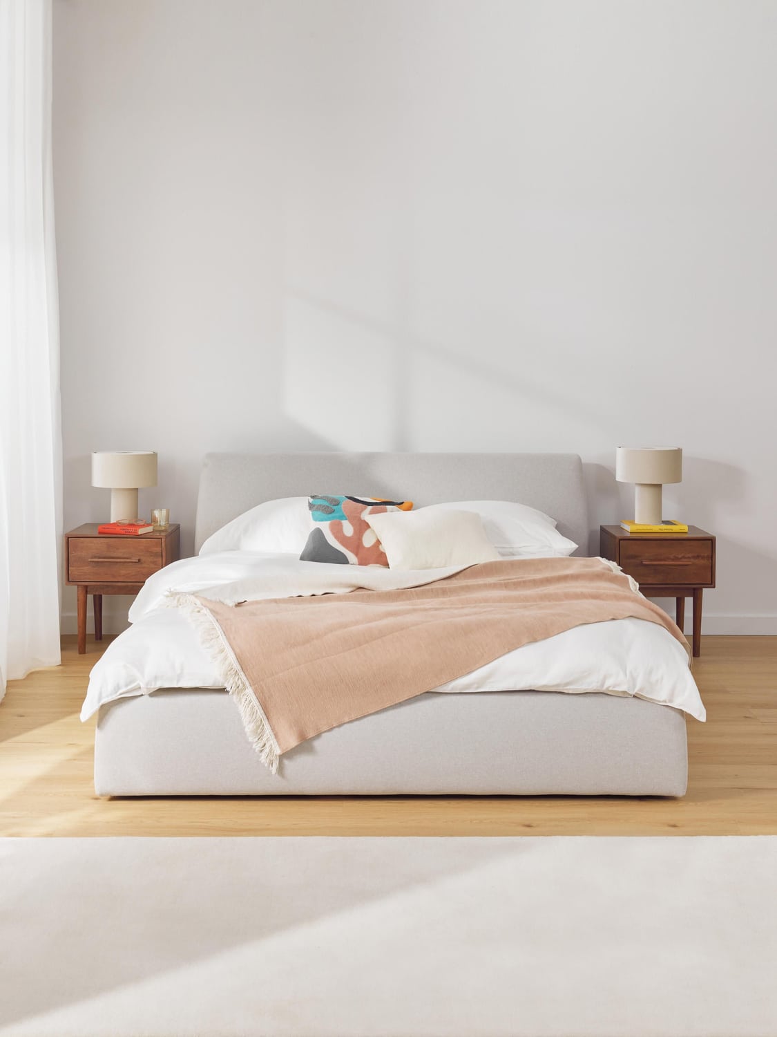 Cloud Upholstered Bed with Storage — Mist Grey