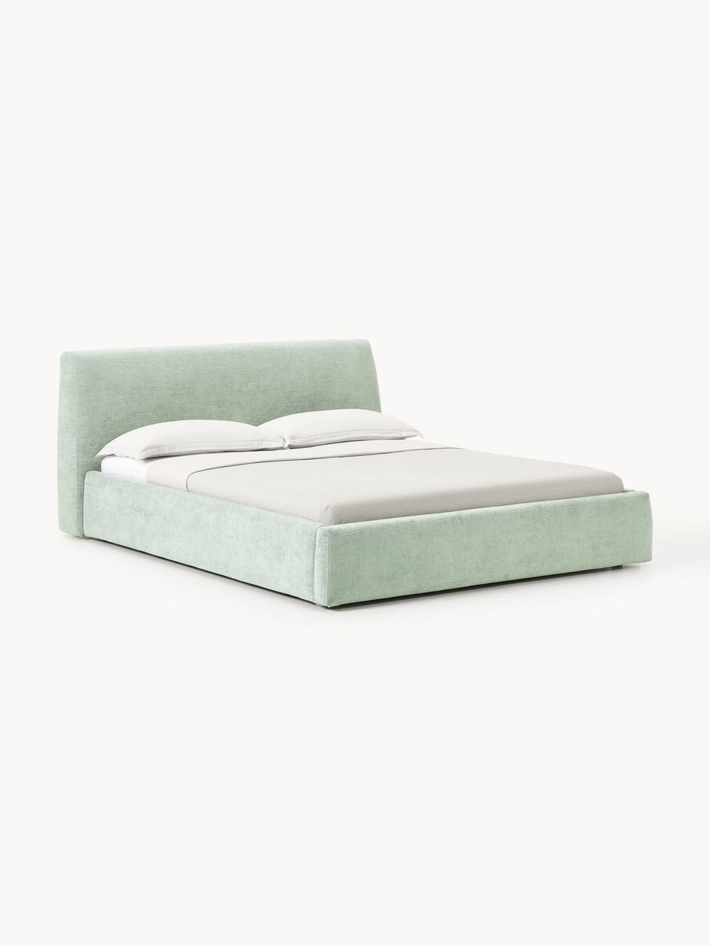 Cloud Upholstered Bed with Storage — Dove Grey