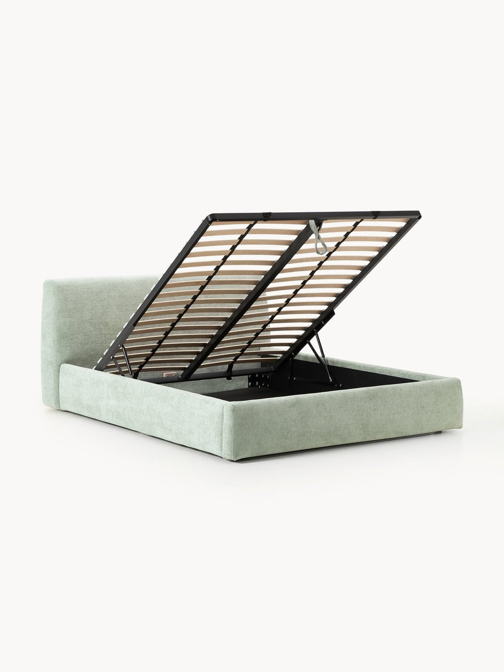 Cloud Upholstered Bed with Storage — Dove Grey