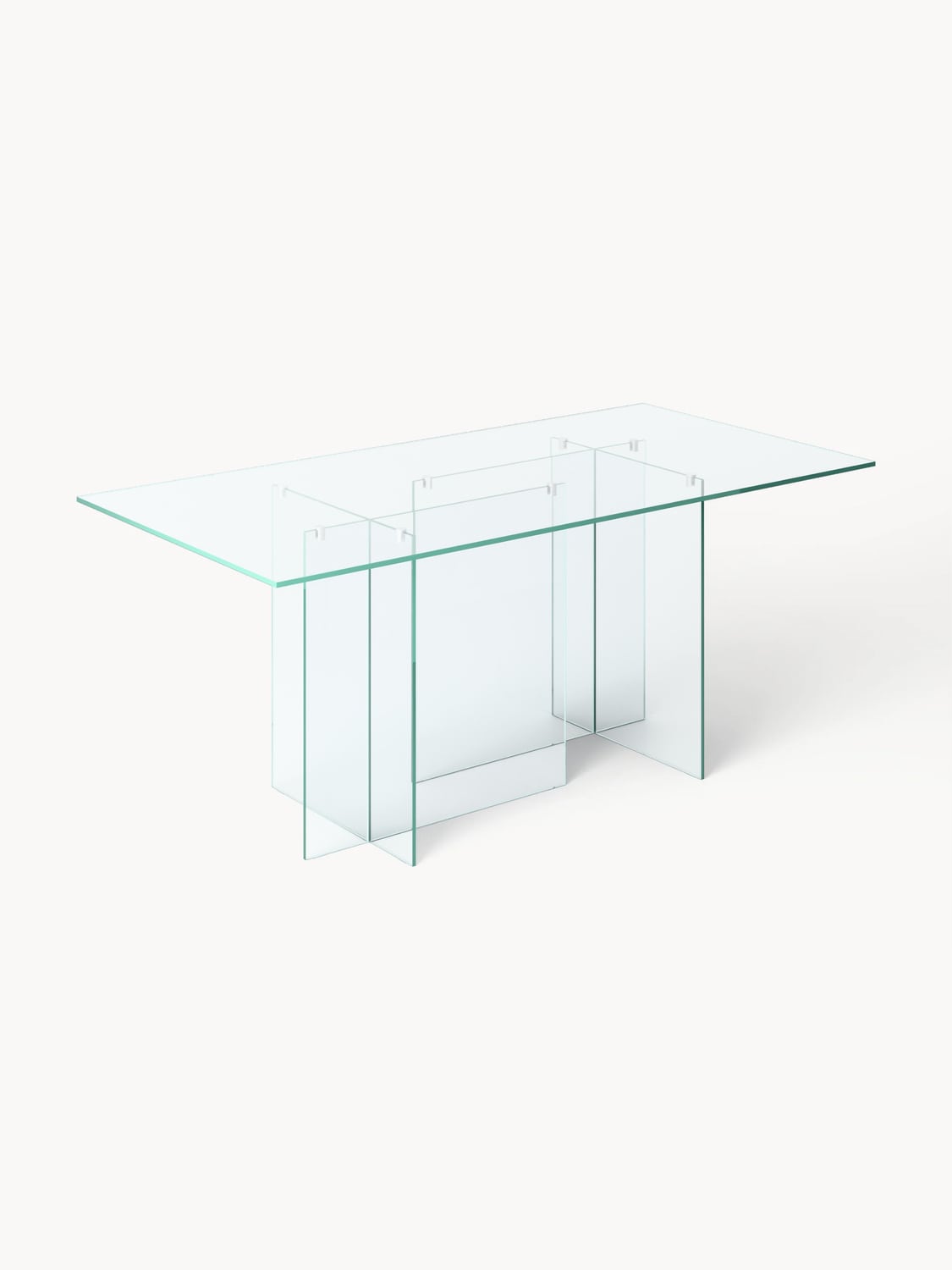 Anouk Dining Table in Glass, 180 x 90 cm — Off-White