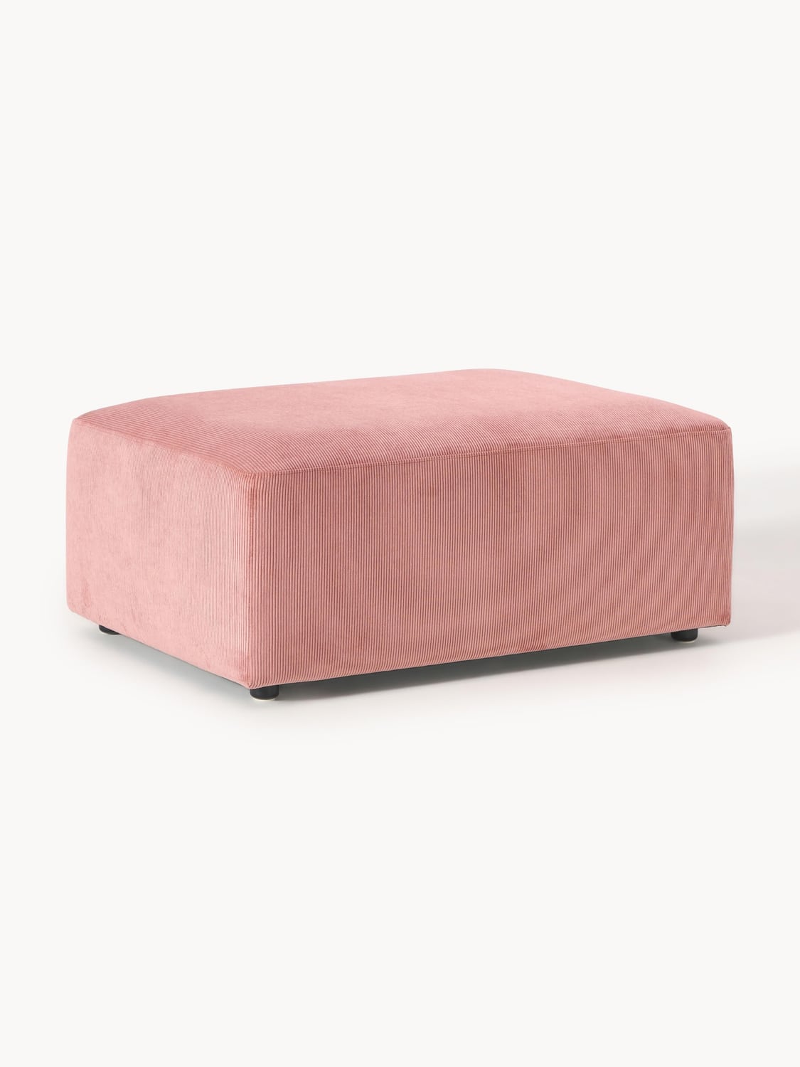 Melva Corduroy-Ottoman, B 99 x T 72 cm — Warm Grey