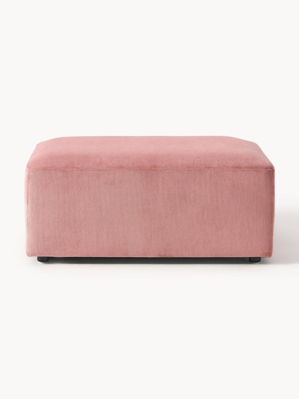 Melva Corduroy-Ottoman, B 99 x T 72 cm — Warm Grey