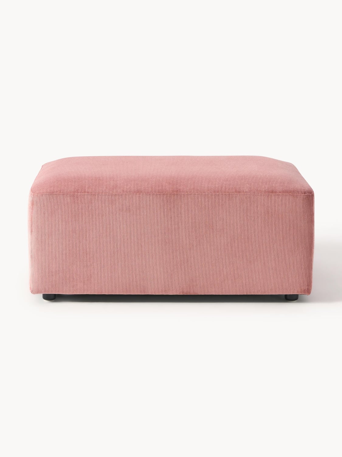 Melva Corduroy-Ottoman, B 99 x T 72 cm — Warm Grey