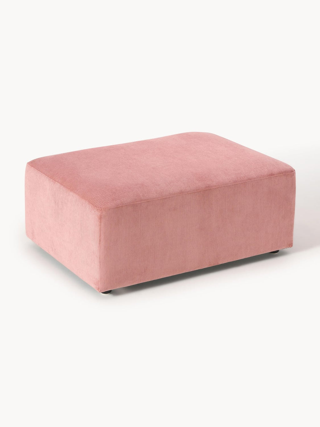 Melva Corduroy-Ottoman, B 99 x T 72 cm — Warm Grey