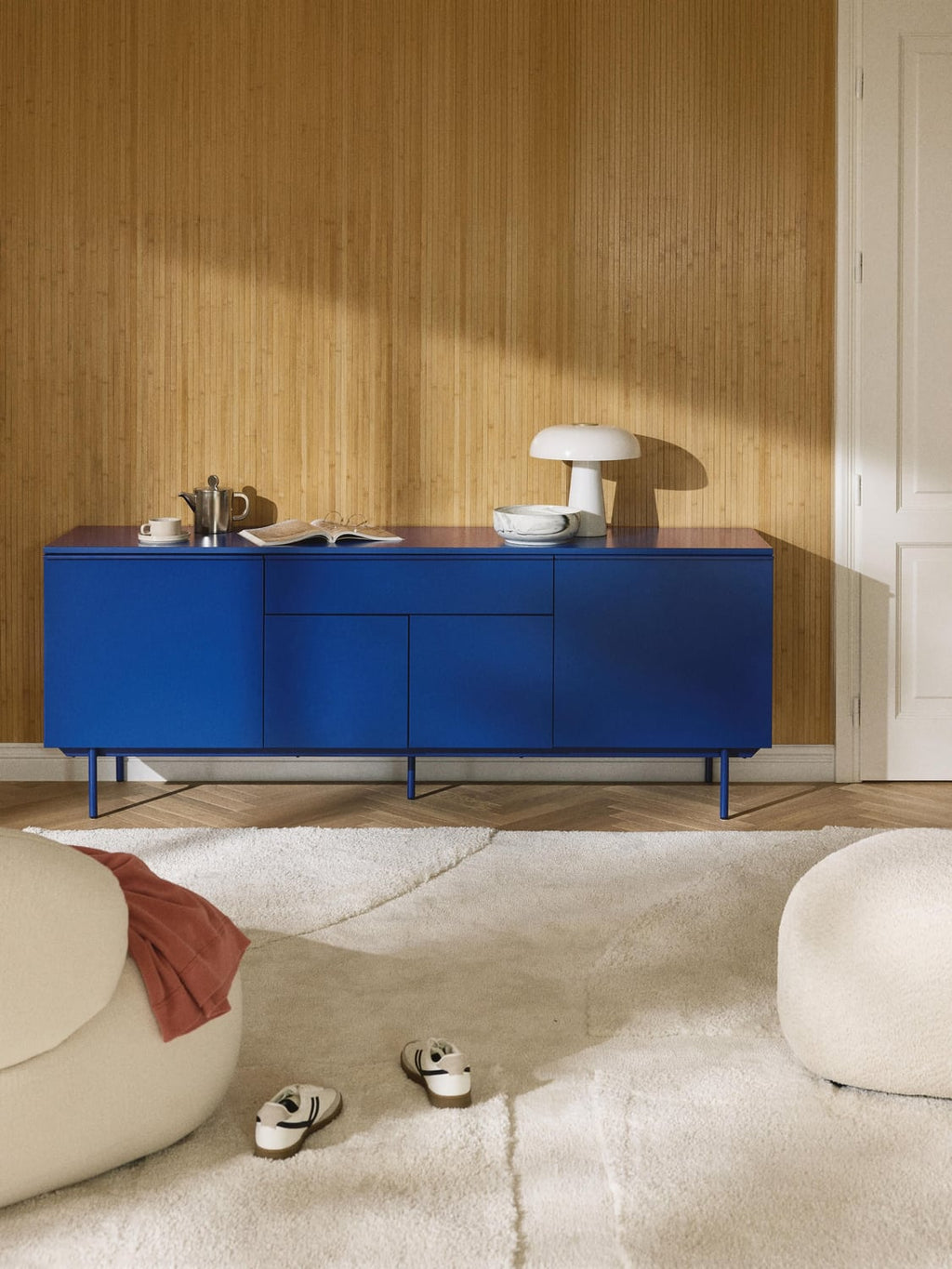 Elona Wooden Sideboard — Blue