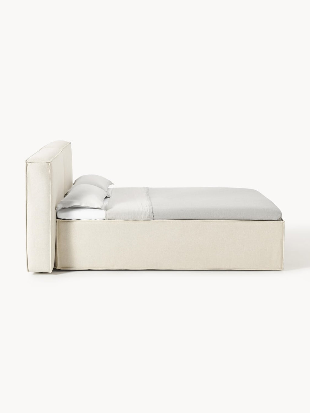 Lennon Box-Spring Bed — Light Grey