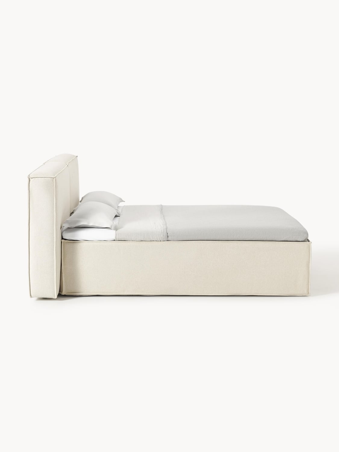 Lennon Box-Spring Bed — Light Grey