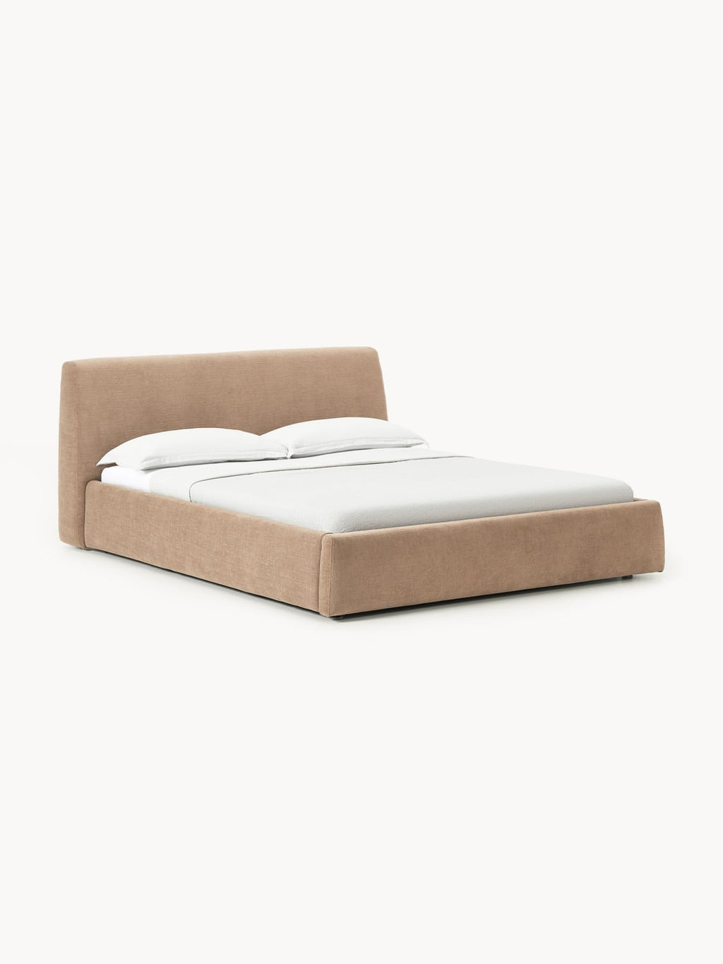 Cloud Upholstered Bed with Storage — Sand