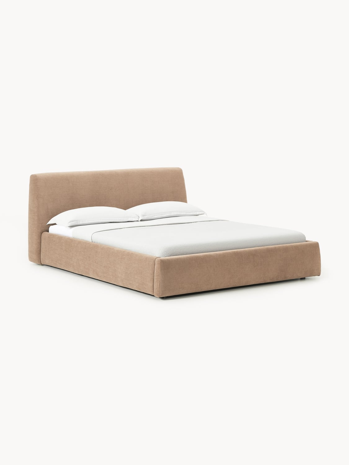 Cloud Upholstered Bed with Storage — Sand