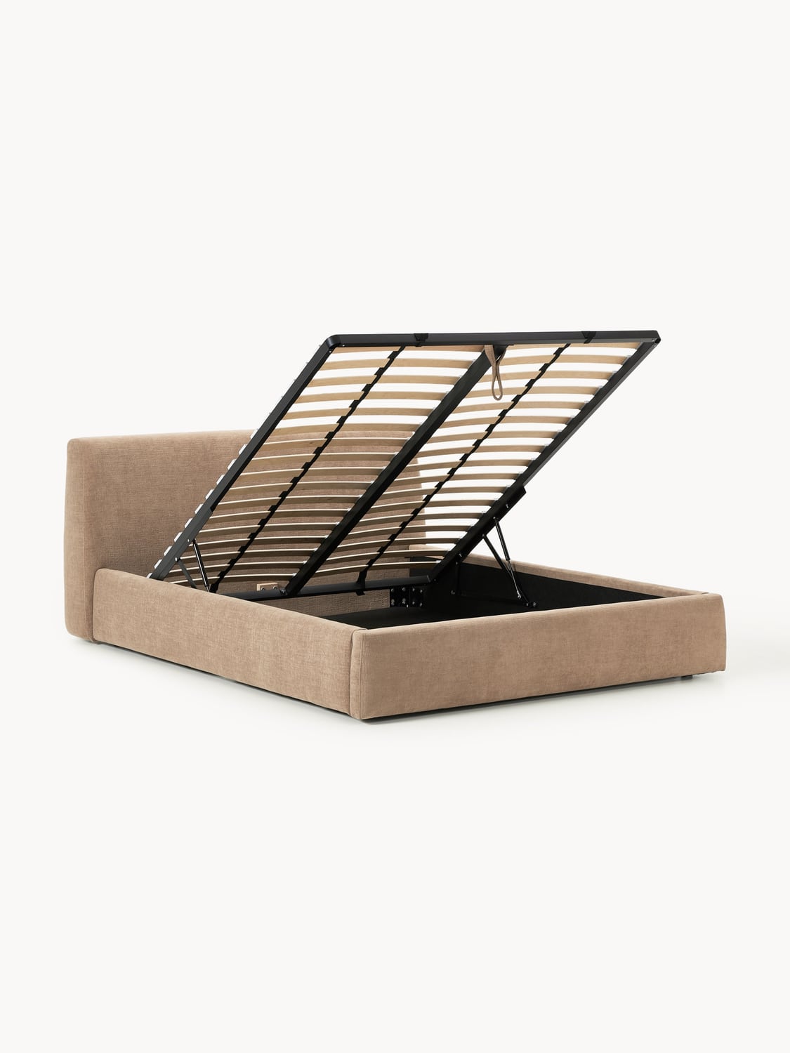 Cloud Upholstered Bed with Storage — Sand