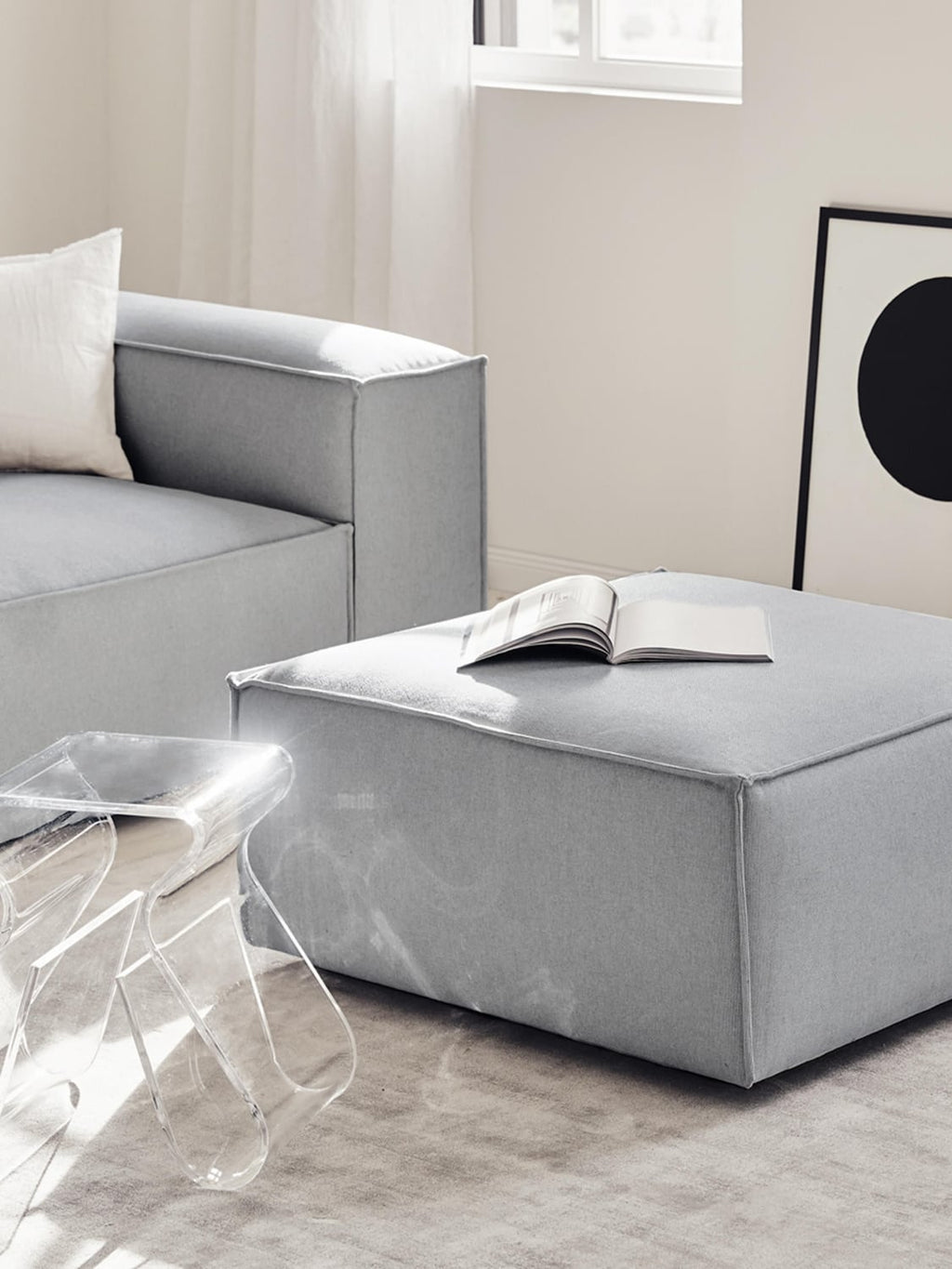 Lennon Sofa Ottoman — Lilac