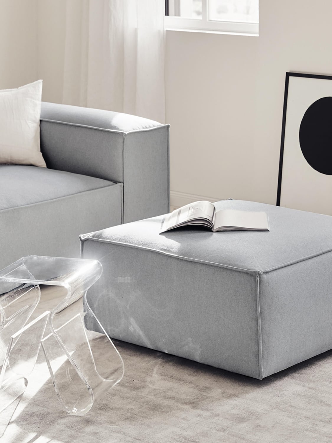Lennon Sofa Ottoman — Lilac