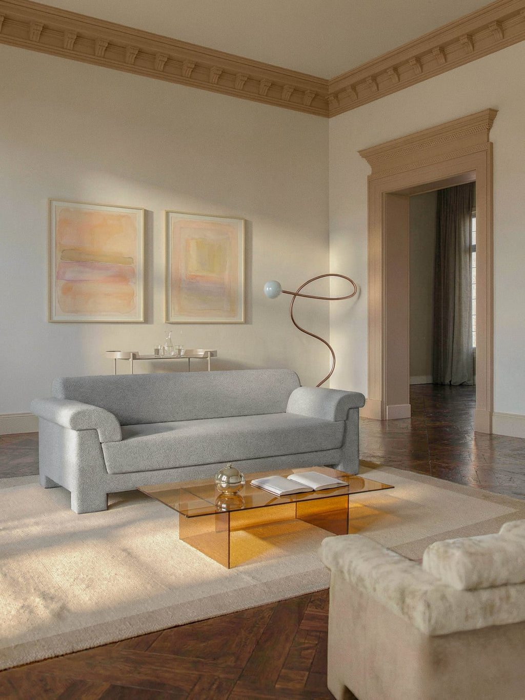 Atlas Bouclé Sofa (2-seater) — Grey