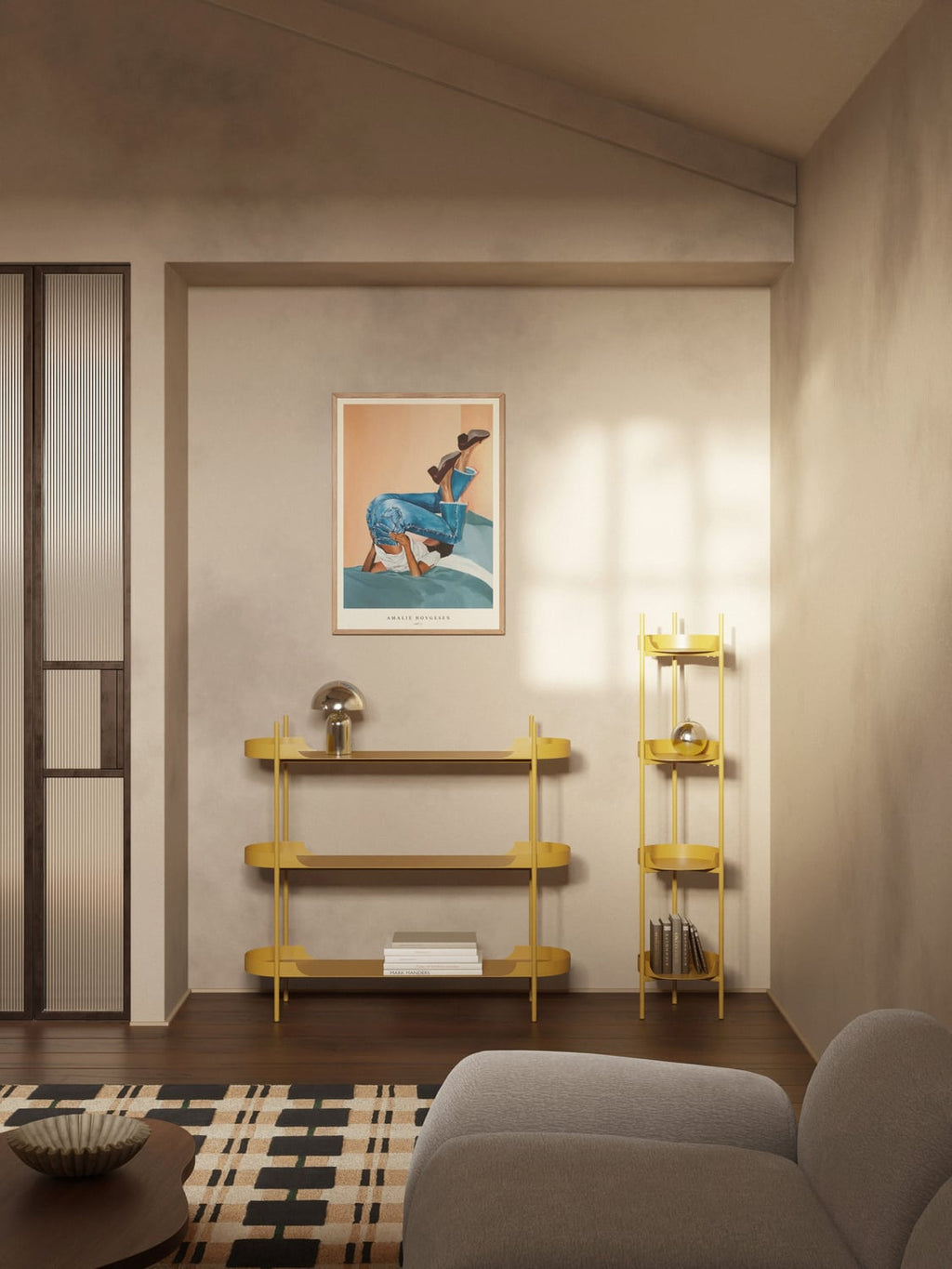 Taru Metal-Shelving Unit — Beige