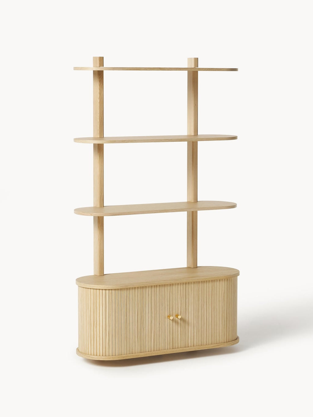 Calary Wall Shelf with Fluted Front — Sand